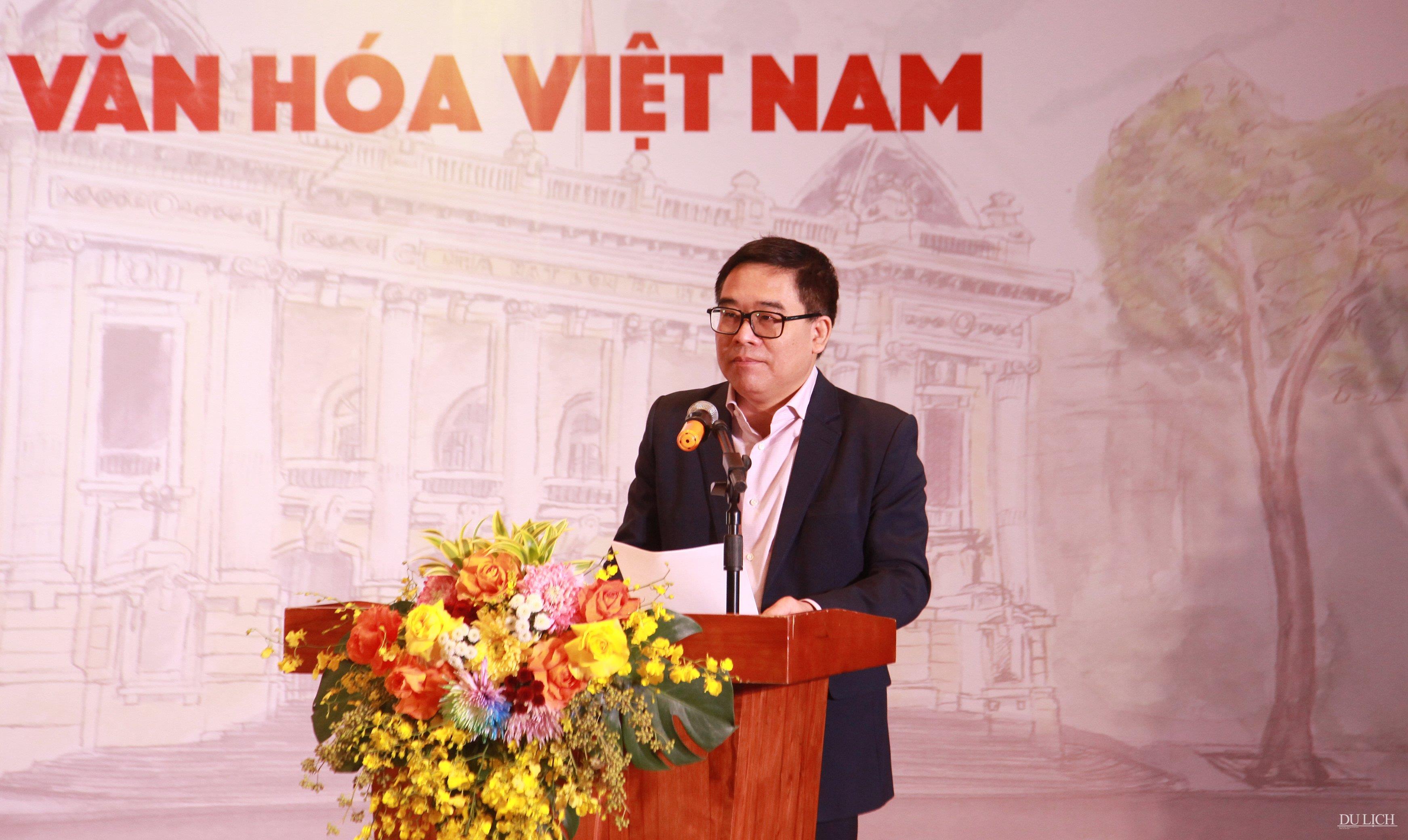 Giám đốc Sở VHTT Hà Nội Đỗ Đình Hồng phát biểu tại lễ kỷ niệm
